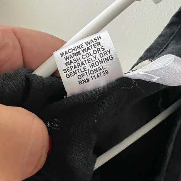 FLAX Black 100% Linen Tunic Sz Small - Picture 5 of 6